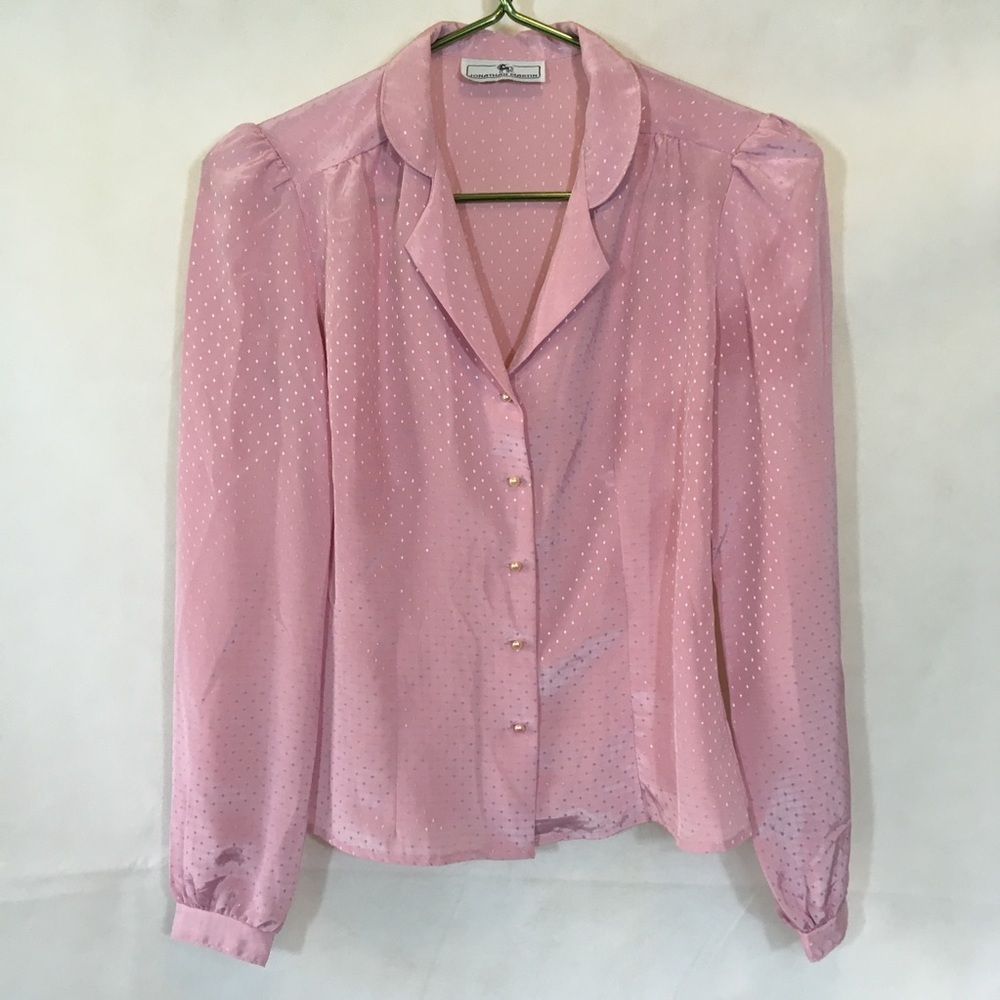 Jonathan Martin Pink Polka Dot Blouse
